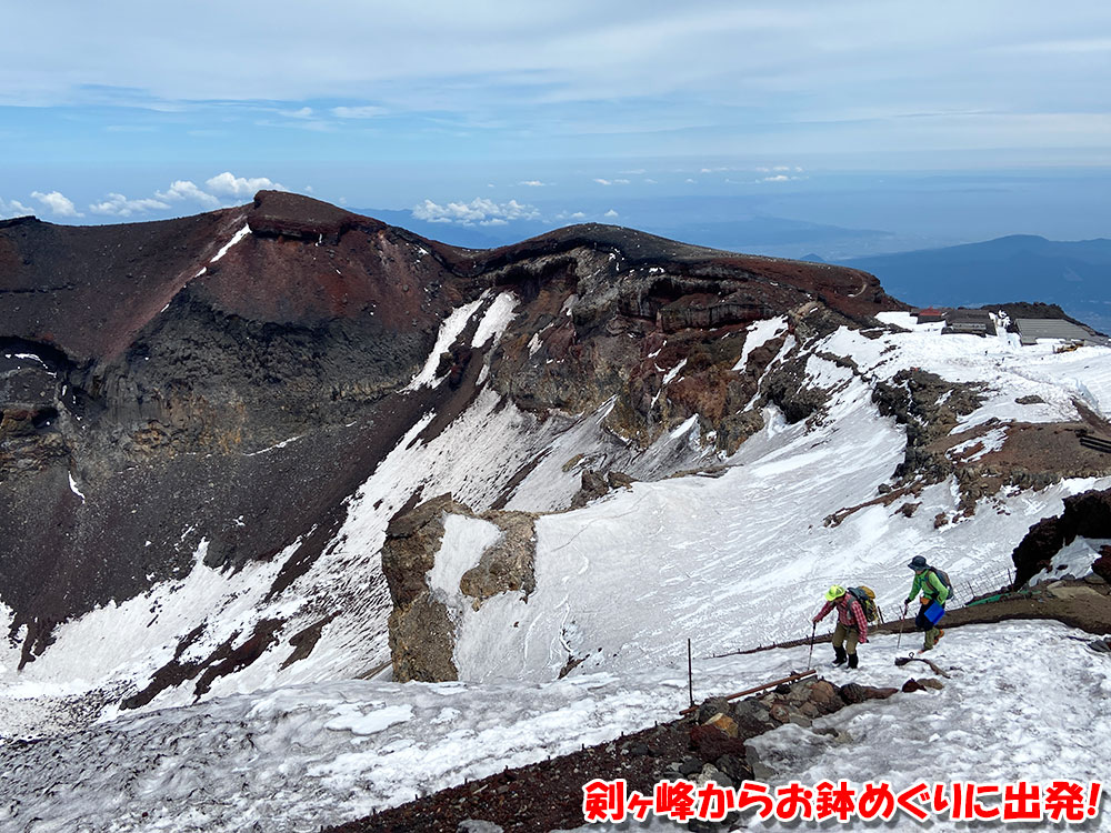 剣ヶ峰からお鉢めぐりに出発！